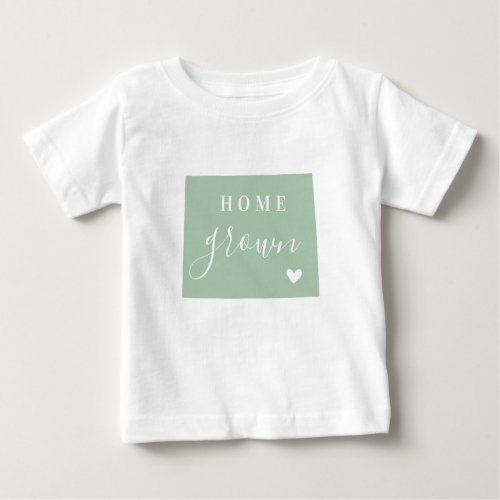 Wyoming Home Grown  Editable Colors State Map Baby T_Shirt