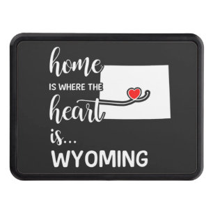 Wyoming home is where the heart is hitch cover