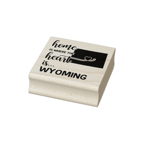Wyoming home is where the heart is rubber stamp