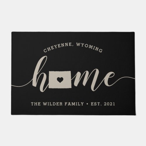 Wyoming Home State Personalized Doormat