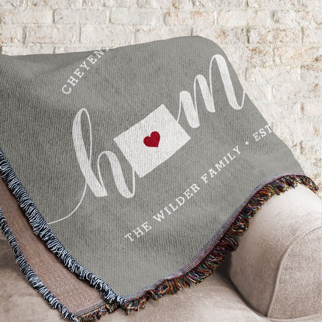 Wyoming Home State Personalized Rustic Throw Blanket (Creator Uploaded)