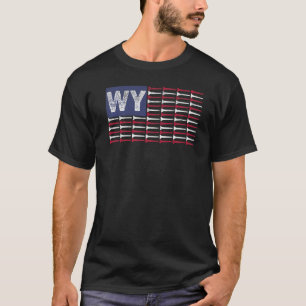 Wyoming Home State WY American Flag Patriotic Golf T-Shirt