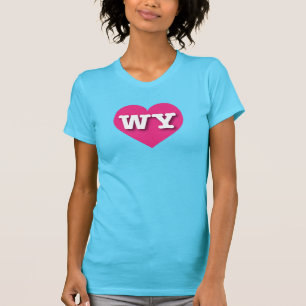 Wyoming Hot Pink Heart - I love WY T-Shirt