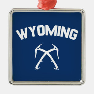 Wyoming Ice Climbing Metal Ornament