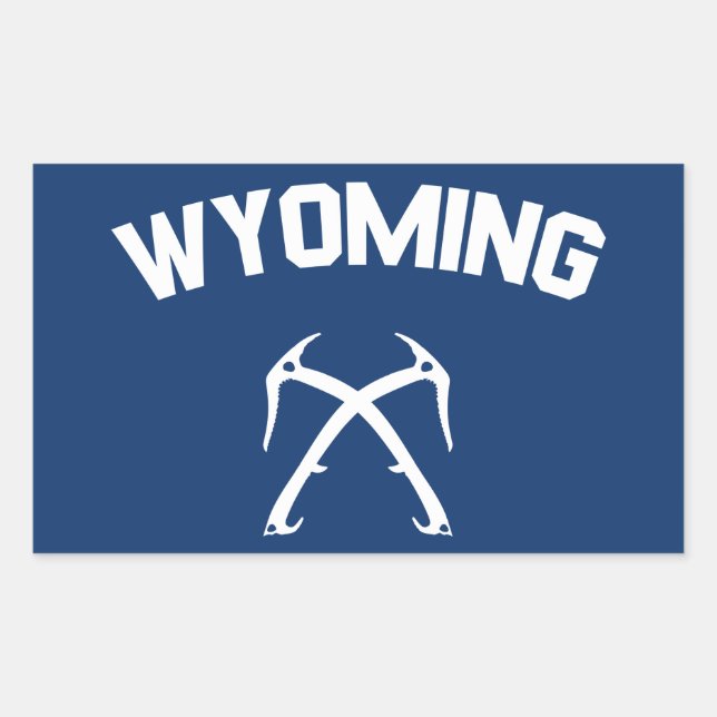 Wyoming Ice Climbing Rectangular Sticker (Front)