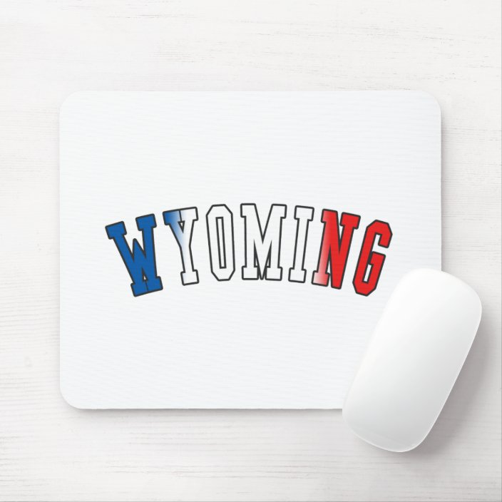 Wyoming in State Flag Colors Mousepad