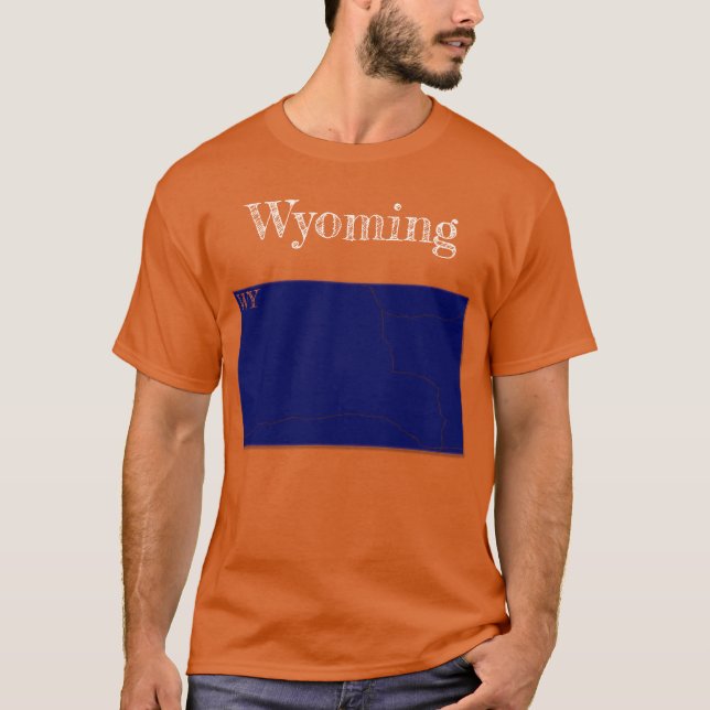 Wyoming Interstates [Navy Blue Design] T-Shirt (Front)
