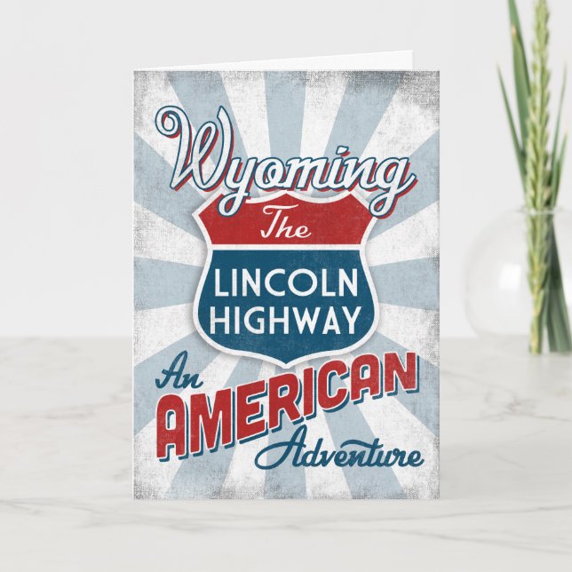 Wyoming Lincoln Highway Vintage America Card (Front)