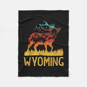 Wyoming - love nature vintage hiking 70s 80s  fleece blanket