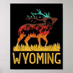 Wyoming - love nature vintage hiking 70s 80s poster