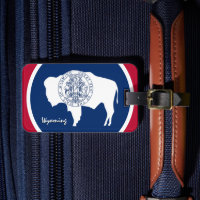 Wyoming Luggage Tags, patriotic Wyoming Flag