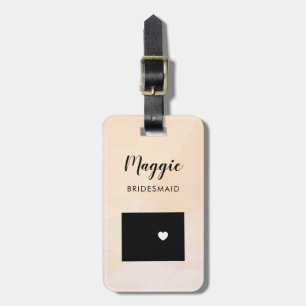 Wyoming Map Luggage Tag, Wedding Party Welcome Tag
