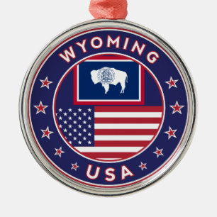 Wyoming Metal Ornament