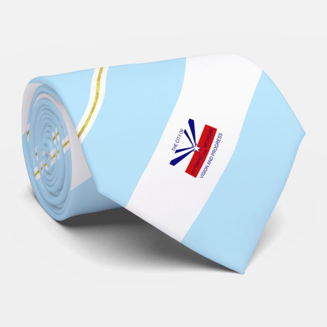 Wyoming (Michigan) city flag Neck Tie (Rolled)