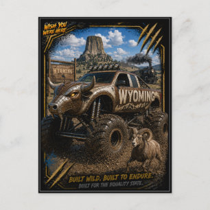 Wyoming Monster Truck Off Road Art Postcard