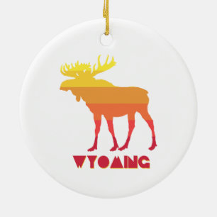 Wyoming Moose Ceramic Ornament