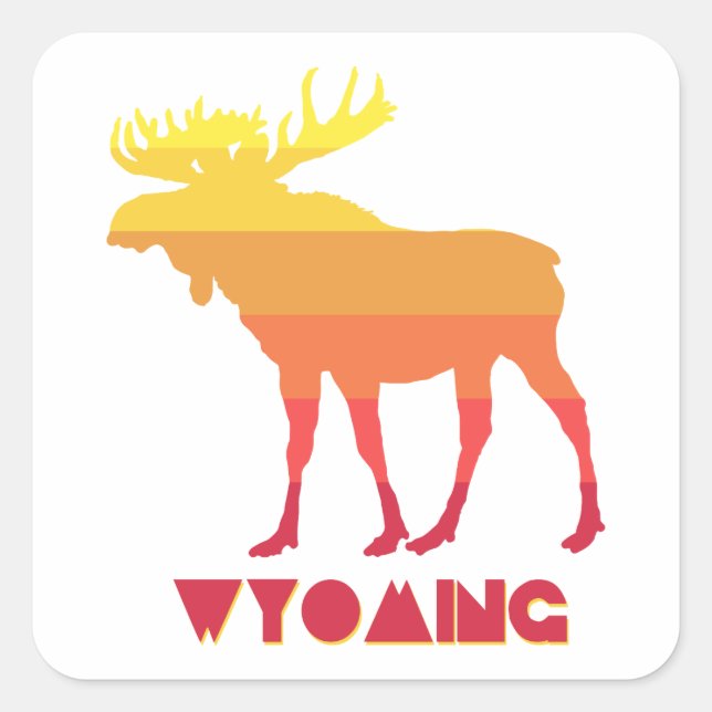 Wyoming Moose Square Sticker (Front)