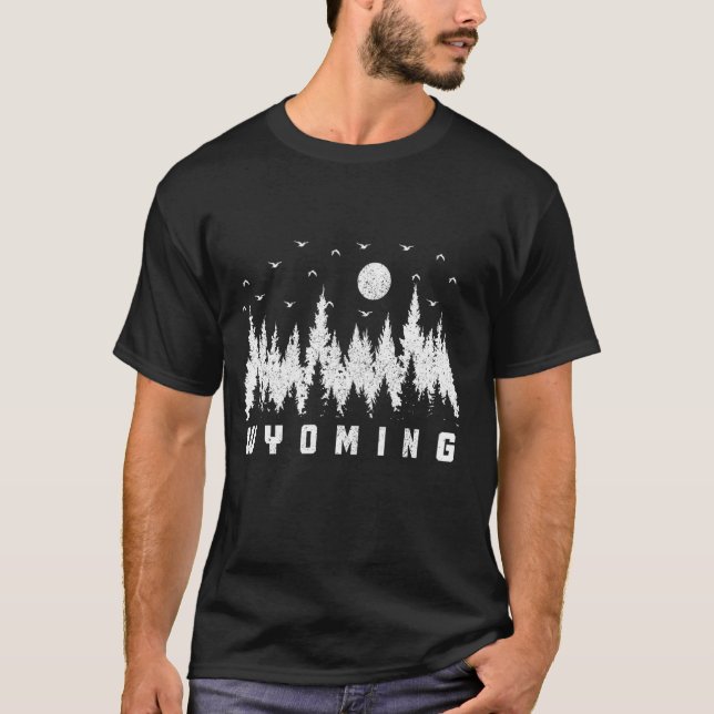 Wyoming Nature Lover Forest Hiking T-Shirt (Front)