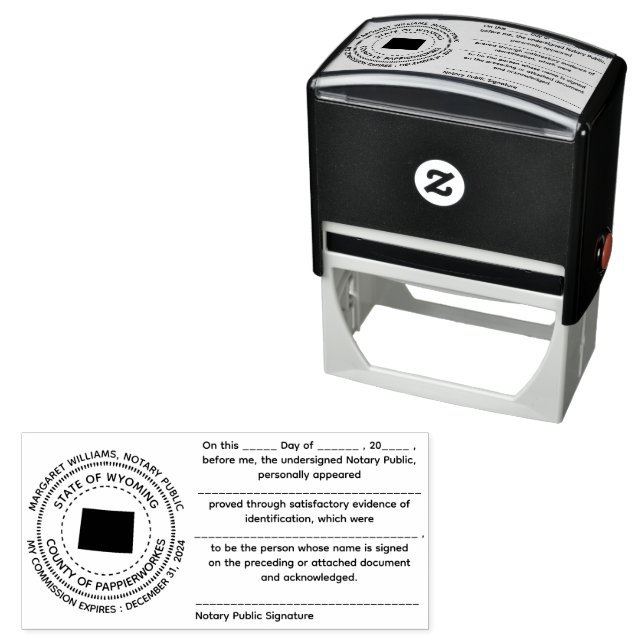 Wyoming Notary Public Acknowledgement Stamp (In Situ)