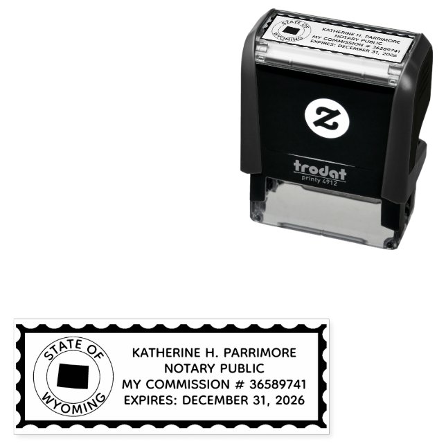 Wyoming Notary Public Self Inking Rubber Stamp (In Situ)