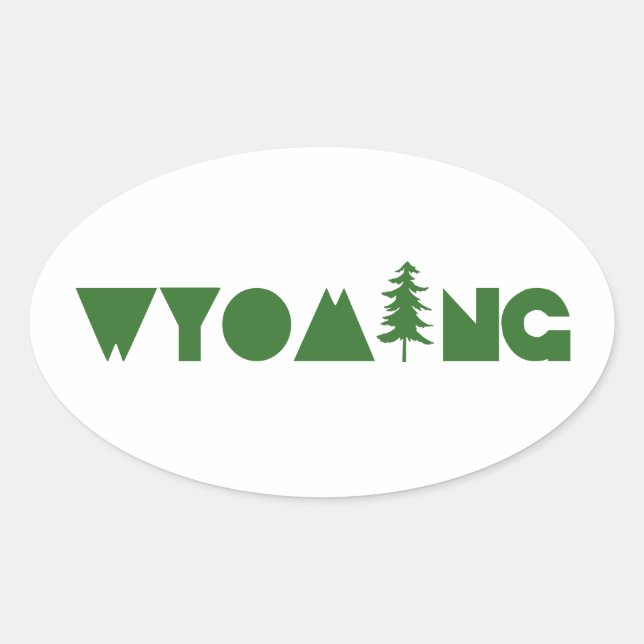 Wyoming Oval Sticker (Front)