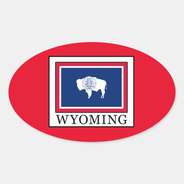 Wyoming Oval Sticker (Front)