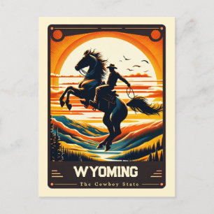 Wyoming   Patriotic Spirit Vintage Postcard