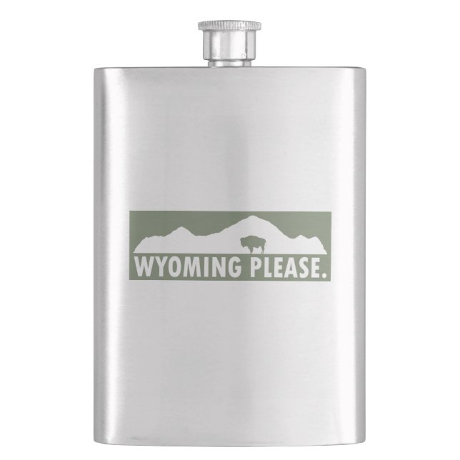 Wyoming Please Flask (Front)
