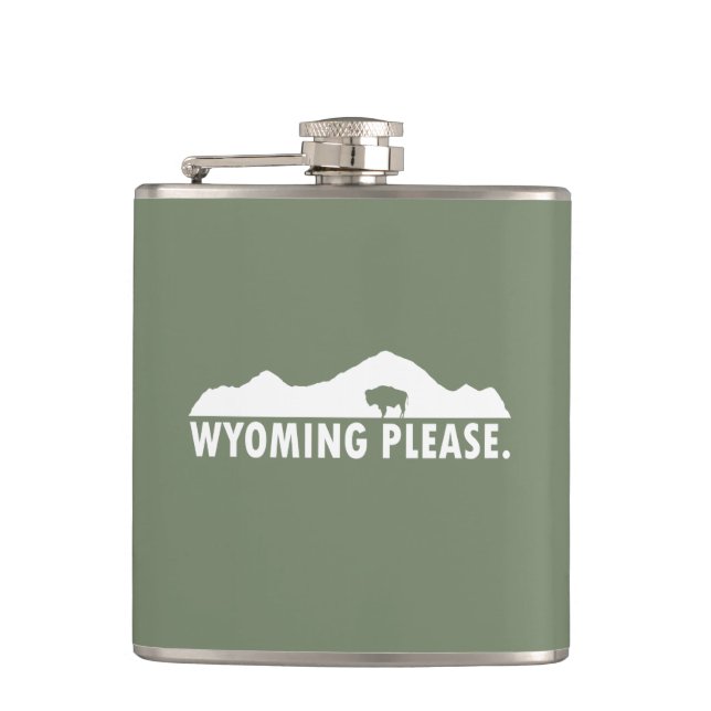 Wyoming Please Flask (Front)