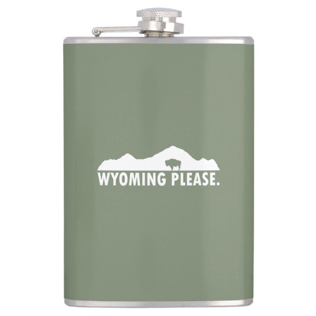 Wyoming Please Flask (Front)