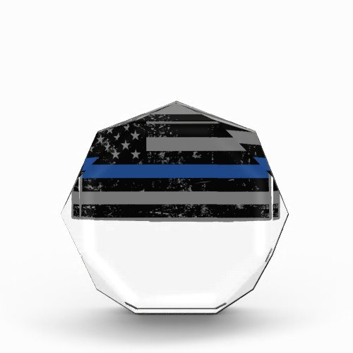 Wyoming Police  Law Enforcement Thin Blue Line Acrylic Award