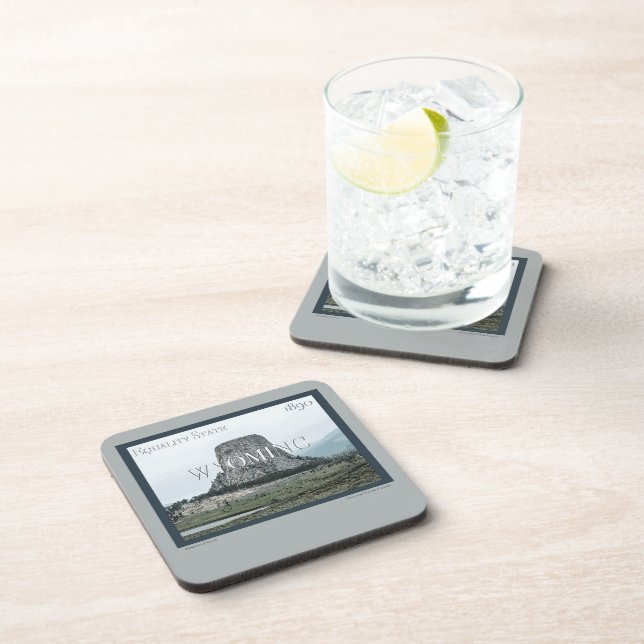 Wyoming Poster Beverage Coaster (Right Side)