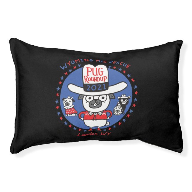 Wyoming Pug Rescue Pug Roundup 2021 Dog Bed (Front)
