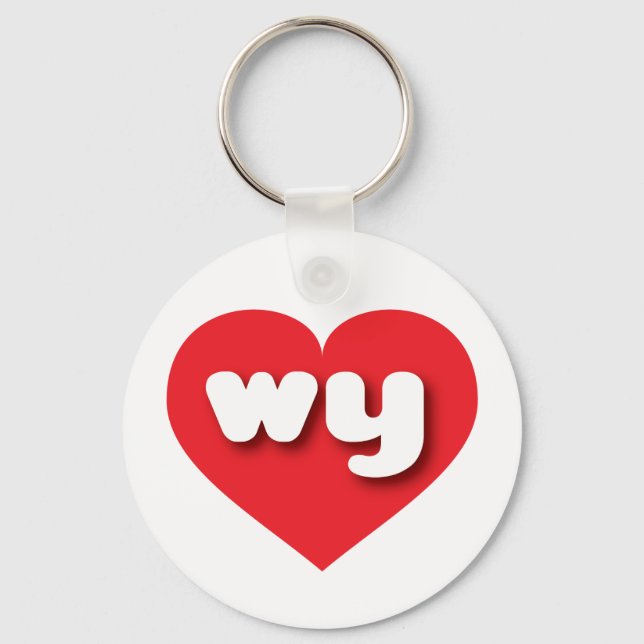 Wyoming red heart - I love wy Keychain (Front)