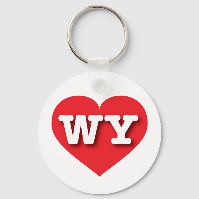 Wyoming Red Heart - I love WY Keychain (Front)