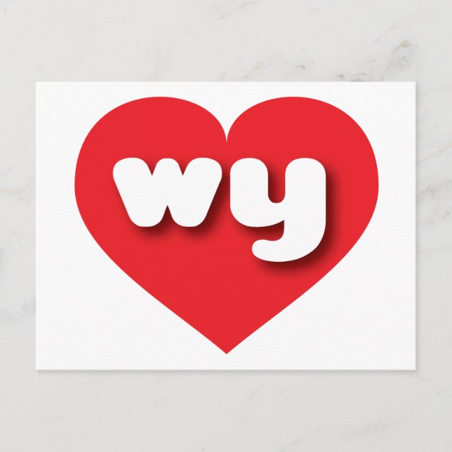 Wyoming red heart - I love wy Postcard (Front)
