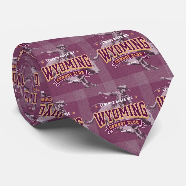 Wyoming Rodeo Cowboy Club Bull Rider Neck Tie (Rolled)