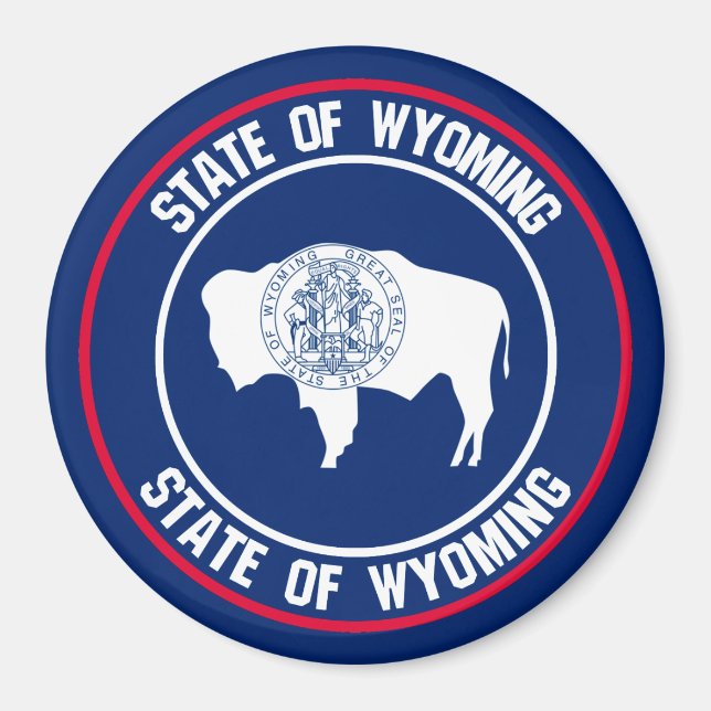 Wyoming Round Emblem Magnet (Front)