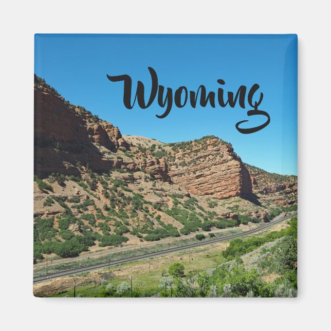 Wyoming Sagebrush Cliffs Tracks Photo Magnet (Front)