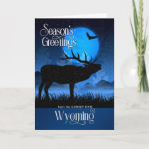 Wyoming Season's Greetings Woodland Moose Holiday Card