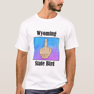 Wyoming state bird t-shirt middle finger color