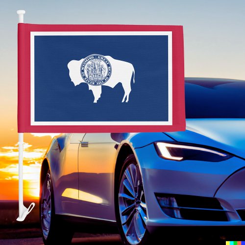 Wyoming State Car Flag