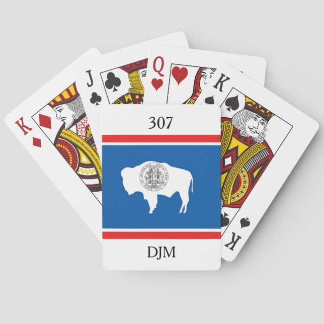 Wyoming State Flag 307 Monogram Poker Cards (Back)