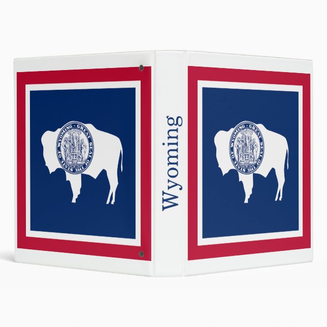 Wyoming State Flag 3 Ring Binder (Background)
