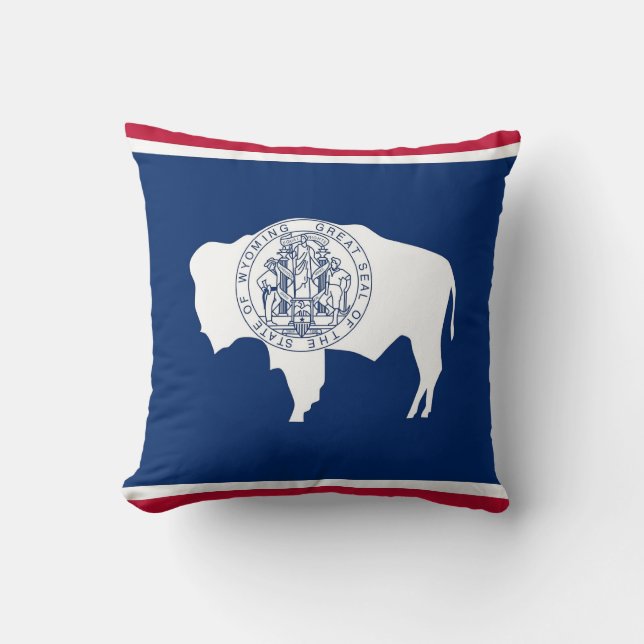 Wyoming State Flag American MoJo Pillow (Front)