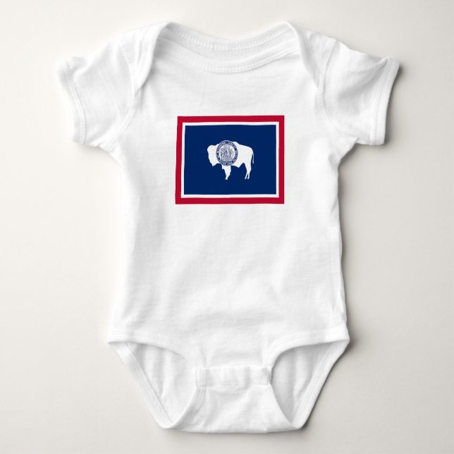 Wyoming State Flag Baby Bodysuit (Front)