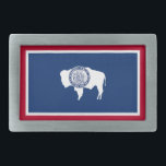 Wyoming State Flag Belt Buckle<br><div class="desc">Patriotic Wyoming state flag.</div>