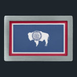 Wyoming State Flag Belt Buckle<br><div class="desc">Patriotic Wyoming state flag.</div>