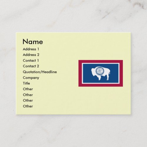 Wyoming State Flag Business Cards