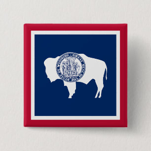 Wyoming State Flag Button